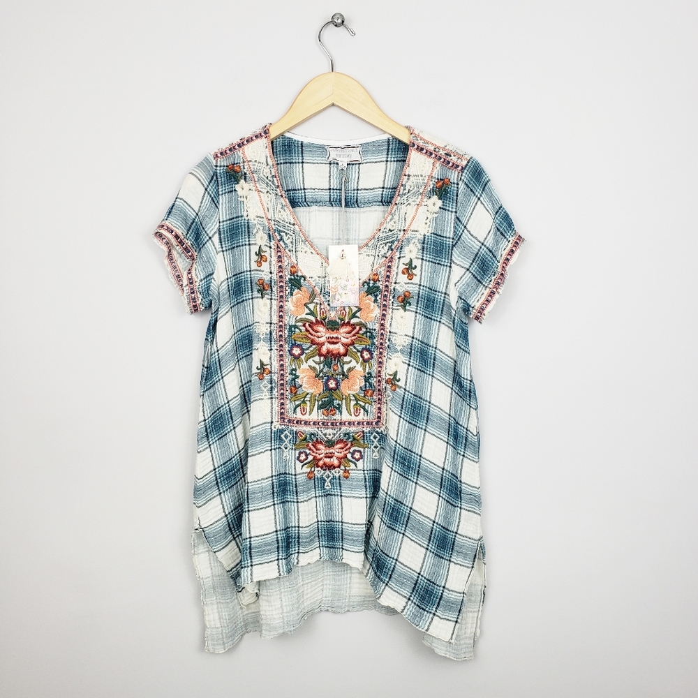 🆕️ Johnny Was Boho Embroidered Juliene Drape Top